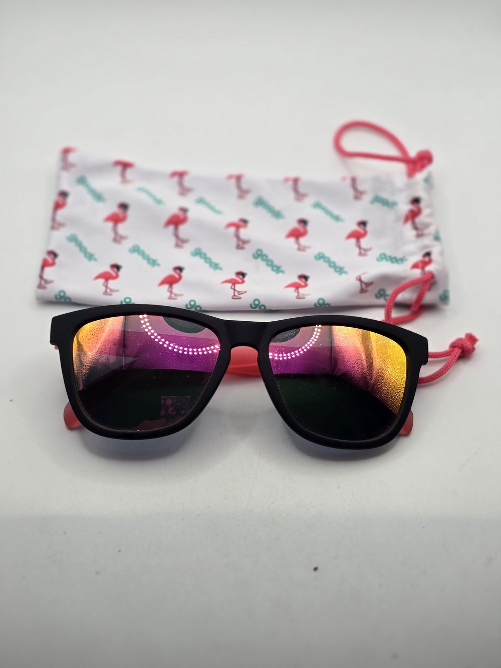 Goodr Miss the Earth, Miss my Wine Sunglasses - Black Frame with Pink Temples - Picture 7 of 7